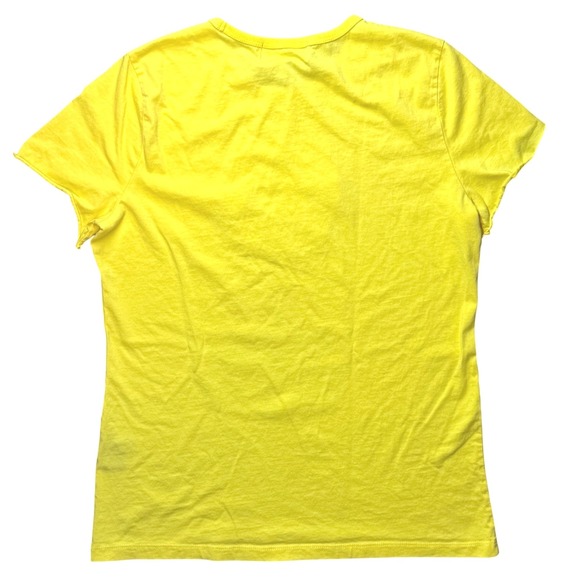 Lauren Ralph Lauren Active Yellow Embroidered Logo Tee M Sleeves Cut Off - Picture 8 of 8